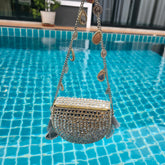 Mini mirror coin bag- silver